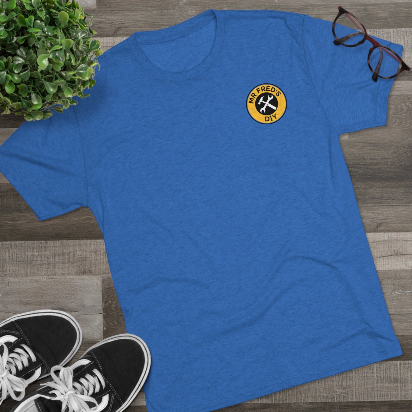 Mr Fred's Logo Tri-Blend Crew Tee Royal Blue (Unisex)